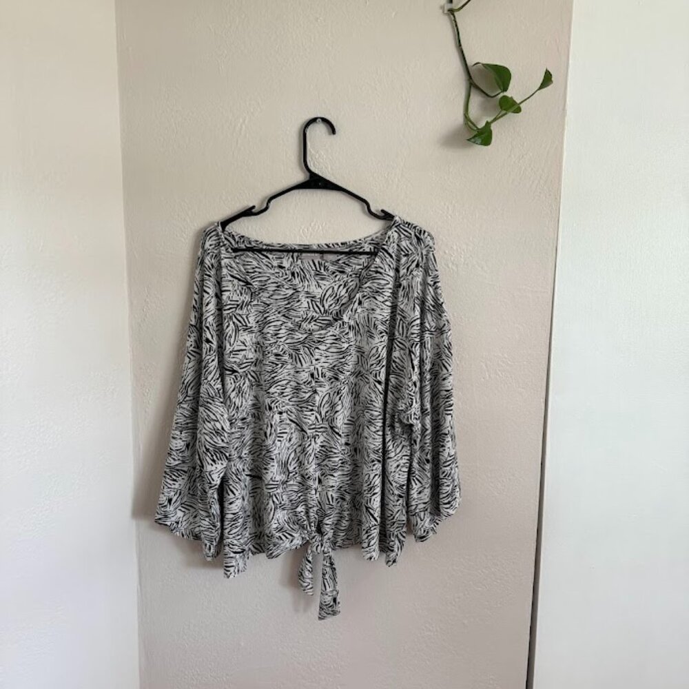 Chico's - Zebra-Print Tie-Front Blouse